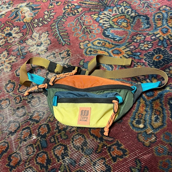 Topo Designs Colorful Belt Bag with Orange and Green - Picture 1 of 6